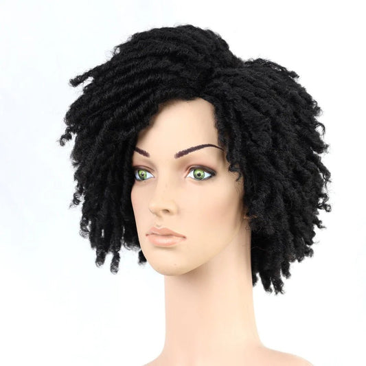 10" Braided Wigs Afro Bob Wig Synthetic Dreadlock Wigs Short Curly - Free Delivery Worldwide only at Flexi Africa