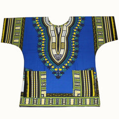 100% Cotton African Print Dashiki Unisex Clothing Bold and Colorful Loose T-shirts - Flexi Africa - Free Delivery Worldwide