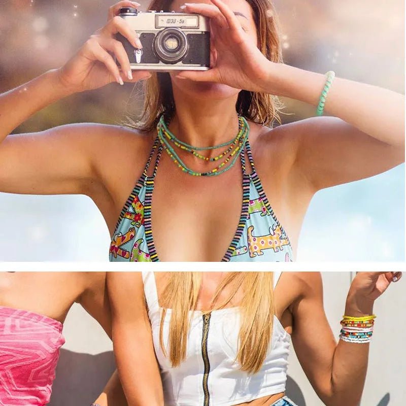 2PC Summer Waist Bead Chains African Belly Beads Colorful Beach Bikini Body Belly Chain Elastic Jewelry - Flexi Africa