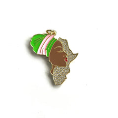 5PCS Africa Map Pendant with Cubic Zirconia Accent - Free Delivery Worldwide only at Flexi Africa