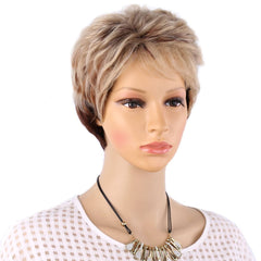 6" Length Amir Synthetic Brown Wig - Short Blonde Wigs Natural Wave Haircut, Puffy Straight Hair - Free Delivery Worldwide