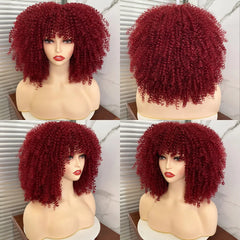 Afro Kinky Curly Wig for Black Women - Short, Synthetic, Blonde, Red, Ombre, Glueless, High - Temperature Cosplay Wigs - Free Delivery Worldwide only at Flexi Africa