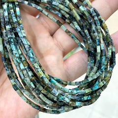 African Turquoise Stone Beads Set: Versatile 2*4mm Shapes for DIY Jewelry - Bracelets, Necklaces, and Accessories - 15" Strand - Free Delivery Worldwide only at Flexi Africa