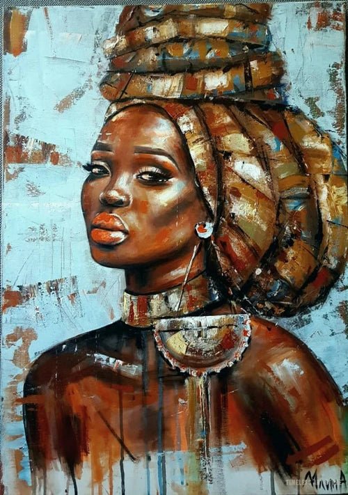 Abstract African Woman Graffiti Art: Canvas Paintings, Posters, and Prints for Unique Wall Decor - Flexi Africa - Flexi Africa offers Free Delivery Worldwide - Vibrant African traditional clothing showcasing bold prints and intricate designs