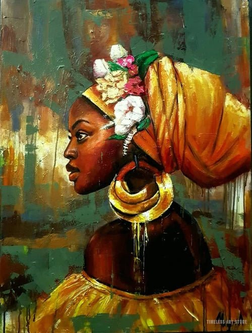 Abstract African Woman Graffiti Art: Canvas Paintings, Posters, and Prints for Unique Wall Decor - Flexi Africa - Flexi Africa offers Free Delivery Worldwide - Vibrant African traditional clothing showcasing bold prints and intricate designs