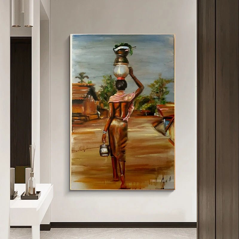 Abstract African Woman Graffiti Art: Canvas Paintings, Posters, and Prints for Unique Wall Decor - Flexi Africa - Flexi Africa offers Free Delivery Worldwide - Vibrant African traditional clothing showcasing bold prints and intricate designs