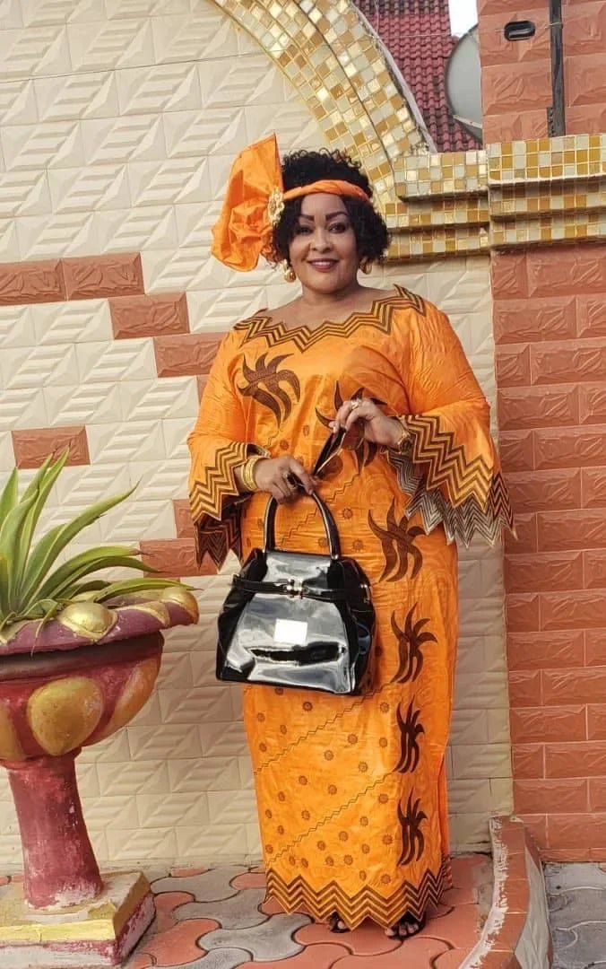 African Dresses For Woman New Fashion African Bazin Riche Embroidery Design Dress - Free Delivery Worldwide only at Flexi Africa