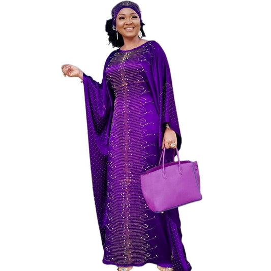 African Dresses for Women Fashion Dashiki Traditional Africa Clothes Outfit Evening Gown and Headtie - Free Delivery Worldwide only at Flexi Africa