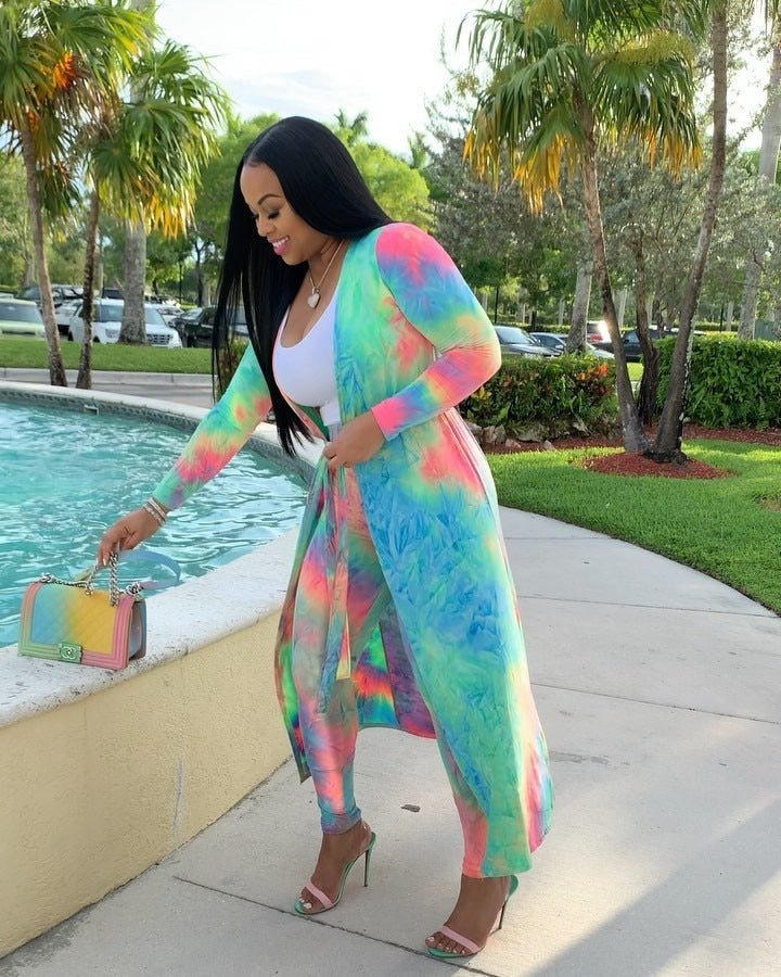 African Inspired Fashion Statement: Vibrant Tie Dye Print 2PC Set for Women - Flexi Africa - Flexi Africa offers Free Delivery Worldwide - Vibrant African traditional clothing showcasing bold prints and intricate designs