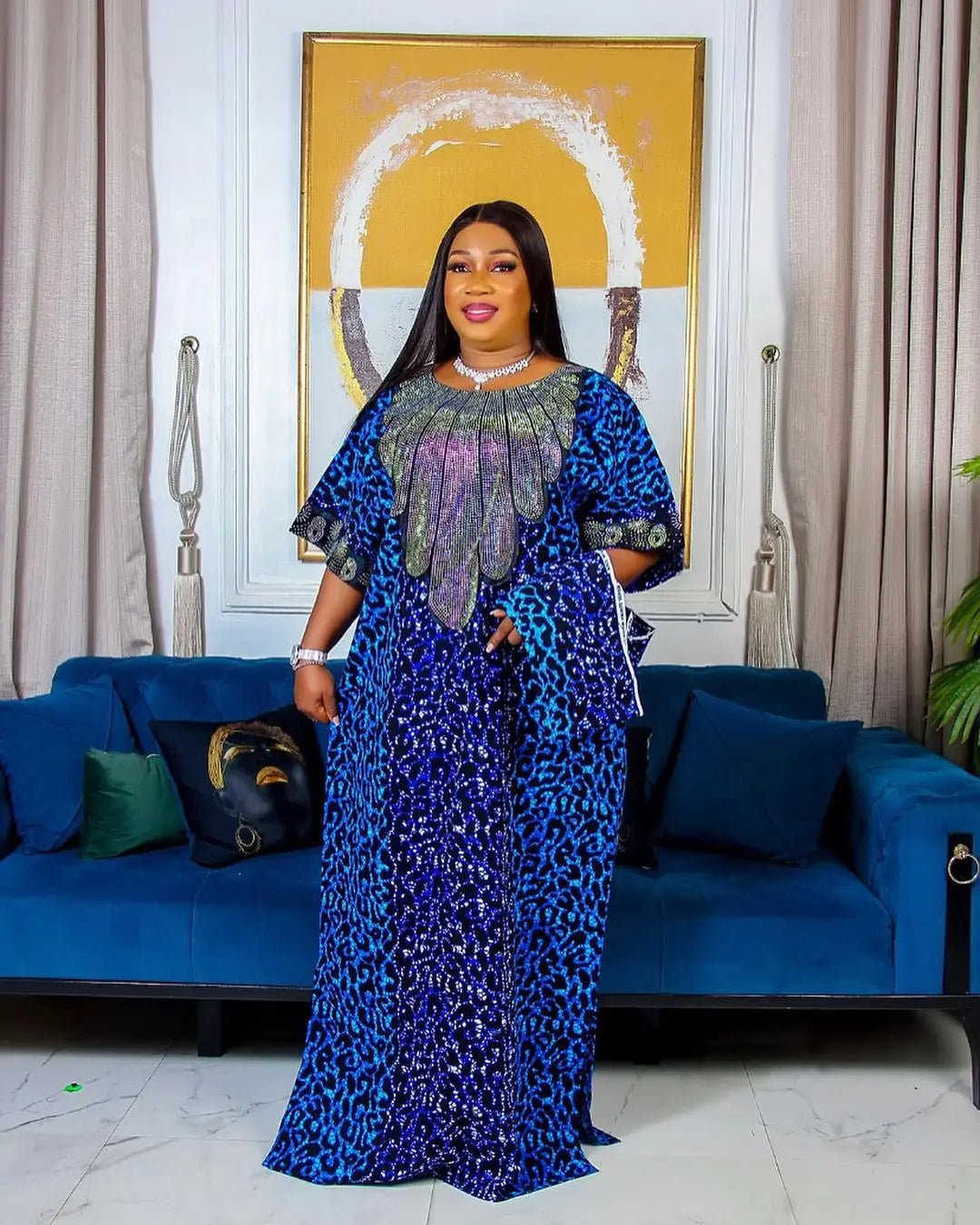 African-Inspired Women's Fashion: Abayas, Boubous, Dashikis, and Ankara Outfits for Evening Wear - Flexi Africa - Flexi Africa offers Free Delivery Worldwide - Vibrant African traditional clothing showcasing bold prints and intricate designs