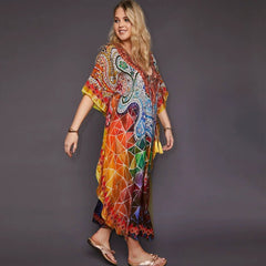 African Retro Hippie Colorful Quick Dry Beach Dress Robe - Free Delivery Worldwide only at Flexi Africa