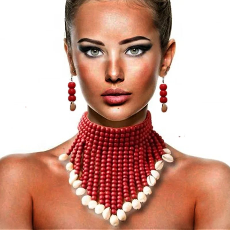 African Statement Chunky Choker Necklaces For Women Multi Strand Colorful Bead - Free Delivery Worldwide only at Flexi Africa