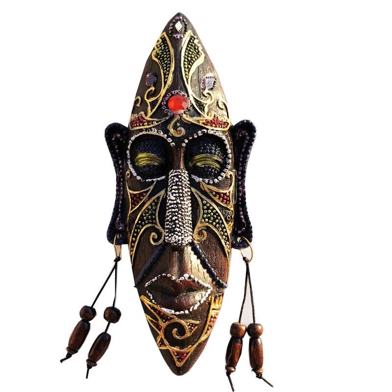 African Style Hand - Painted Resin Mask Pendant - Creative Ornaments - Free Delivery Worldwide only at Flexi Africa