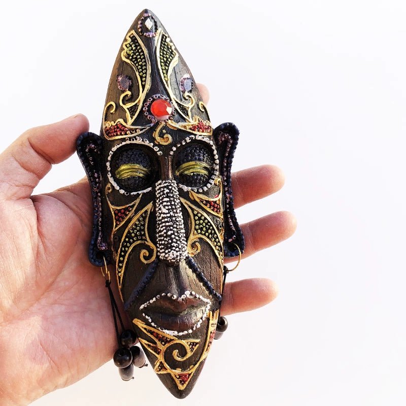 African Style Hand - Painted Resin Mask Pendant - Creative Ornaments - Free Delivery Worldwide only at Flexi Africa