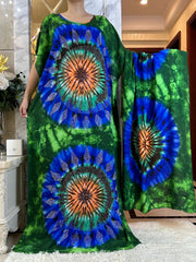 African Summer Abaya Dress: Short Sleeve Dashiki Design with Oversized Floral Scarf - Flexi Africa - www.flexiafrica.com