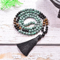 African Turquoise, Black Onyx, and Tiger Eye 8mm Beads Set - Free Delivery Worldwide only at Flexi Africa