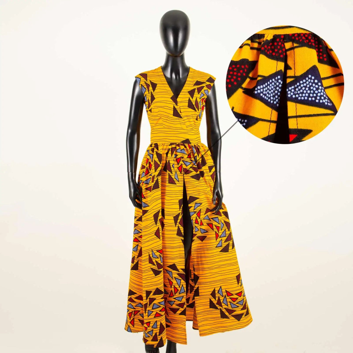 African Women's Sleeveless V - Neck Dress – Bold, Sexy, and Stylish - Free Delivery Worldwide only at Flexi Africa