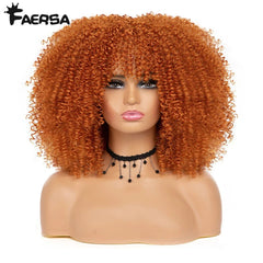 Afro Kinky Curly Wig for Black Women - Short, Synthetic, Blonde, Red, Ombre, Glueless, High - Temperature Cosplay Wigs - Free Delivery Worldwide only at Flexi Africa