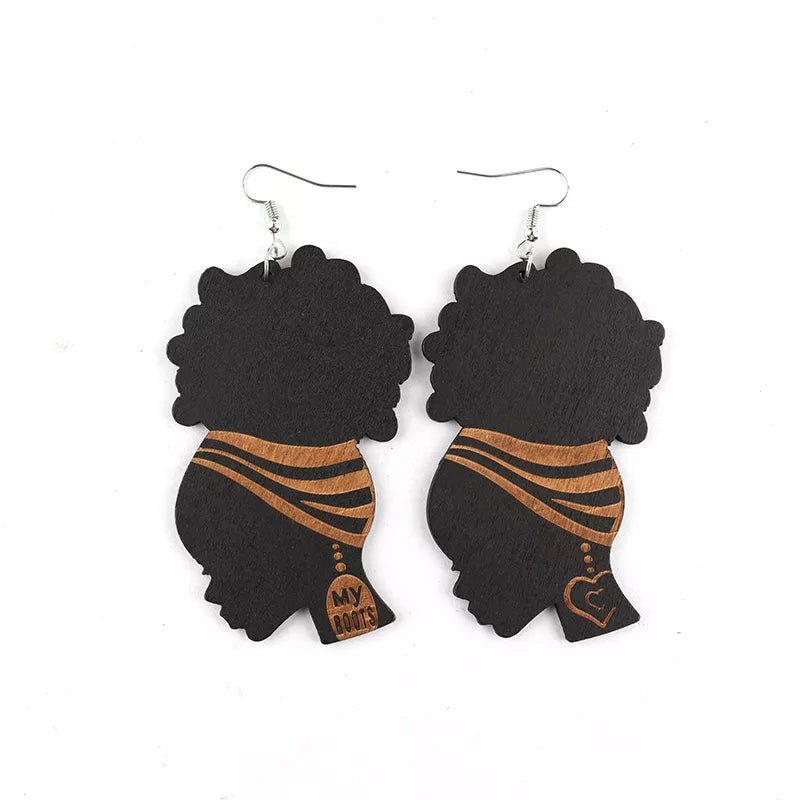 Afrocentric Wooden Earrings: Embrace Your Roots with 'My Root' Collection - Flexi Africa - Free Delivery www.flexiafrica.com