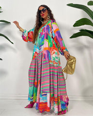 Autumn New African Dresses For Women Vetement Femme Dashiki Abaya Print Maxi Dress Africa Clothes Dashiki Ankara Dresses - Free Delivery Worldwide only at Flexi Africa