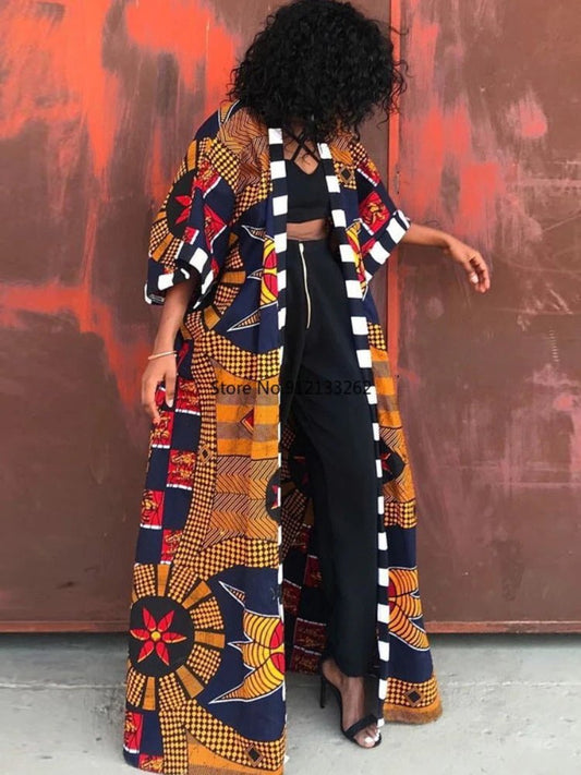 Polyester African Dashiki Style Coat for Women - Fashionable Dress Clothes - Free Delivery Worldwide only at Flexi Africa