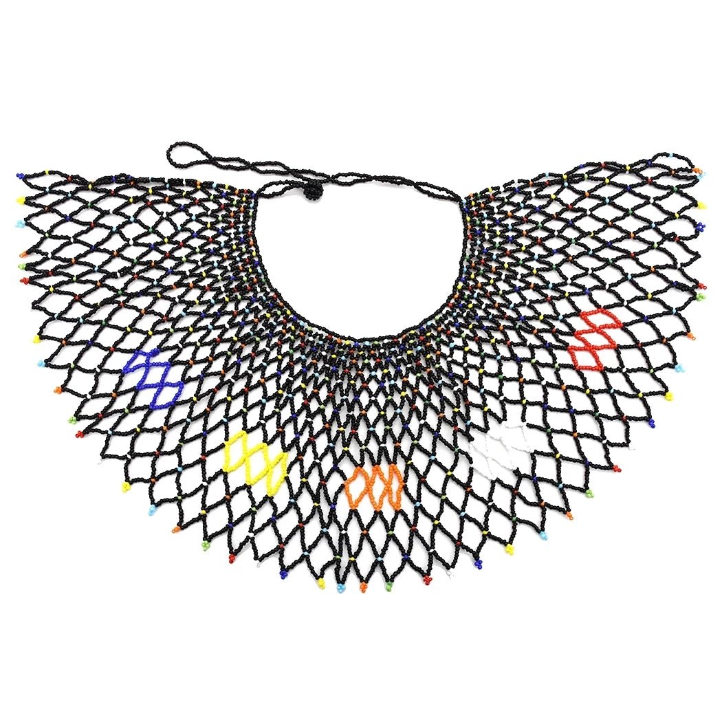 Bohemian Multicolored Beaded Choker: Vibrant Tribal Necklace for Women's Party Wear - Flexi Africa - Flexi Africa offers Free Delivery Worldwide - Vibrant African traditional clothing showcasing bold prints and intricate designs