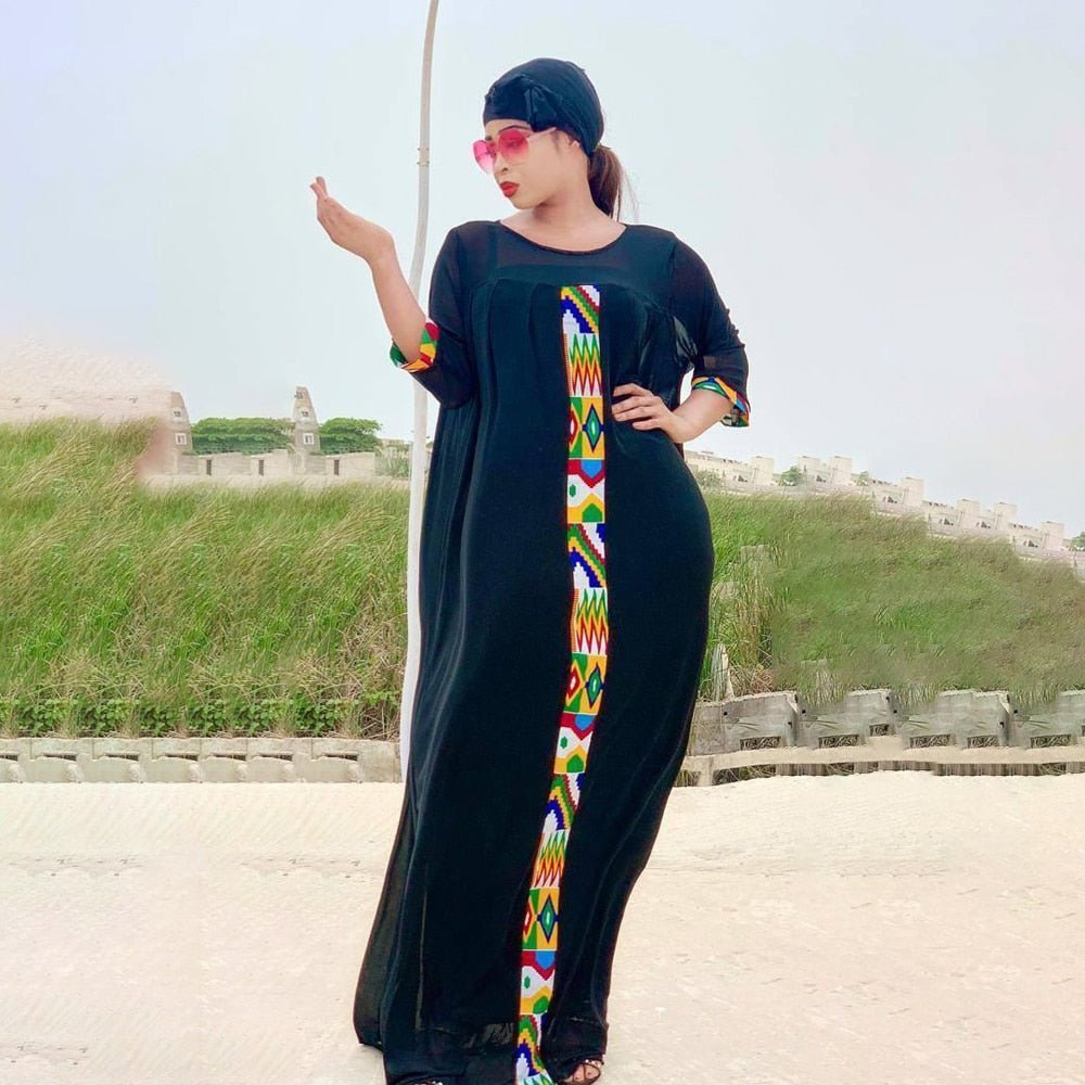 Chiffon High Street Dress: Autumn Abaya Women Solid Elegant Dresses - Flexi Africa - Flexi Africa offers Free Delivery Worldwide - Vibrant African traditional clothing showcasing bold prints and intricate designs