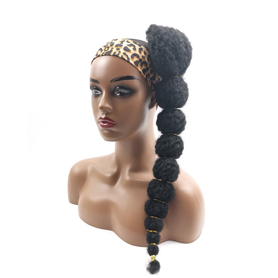 Clip-In Afro Puff Ponytail Hair Extension for Black Women 18" - Flexi Africa - Flexi Africa offers Free Delivery Worldwide - Vibrant African traditional clothing showcasing bold prints and intricate designs