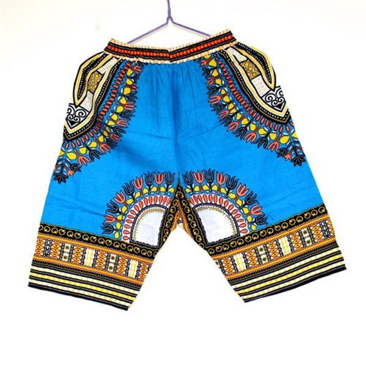 Colorful and Comfy: 100% Cotton African Dashiki Short Pants for Casual and Stylish Wear - Free Delivery Worldwide only at Flexi Africa