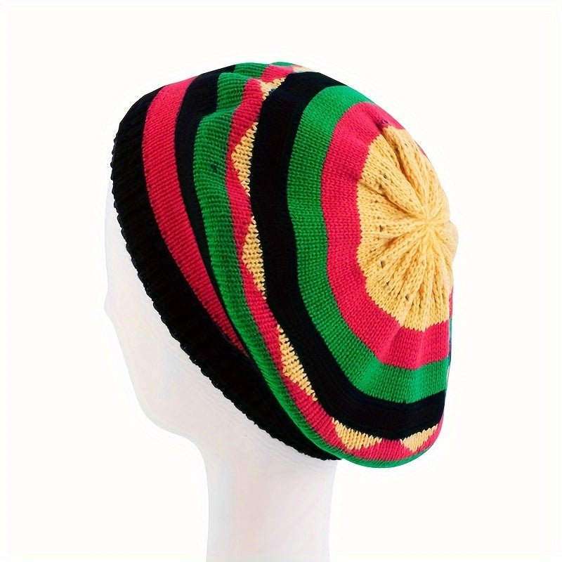 Colorful Reggae Jamaican Knitted Hat - Outdoor Street Style Wool Hat for Cold Weather - Free Delivery Worldwide only at Flexi Africa