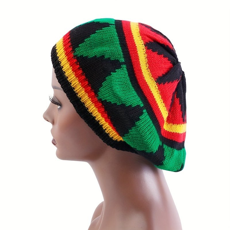 Colorful Reggae Jamaican Knitted Hat - Outdoor Street Style Wool Hat for Cold Weather - Free Delivery Worldwide only at Flexi Africa