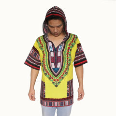 Dashiki-Inspired Hoodies: Relaxed Fit, Authentic African Dashiki Fabric, 100% Cotton, Unisex Fashion Kimono Hooded Attire