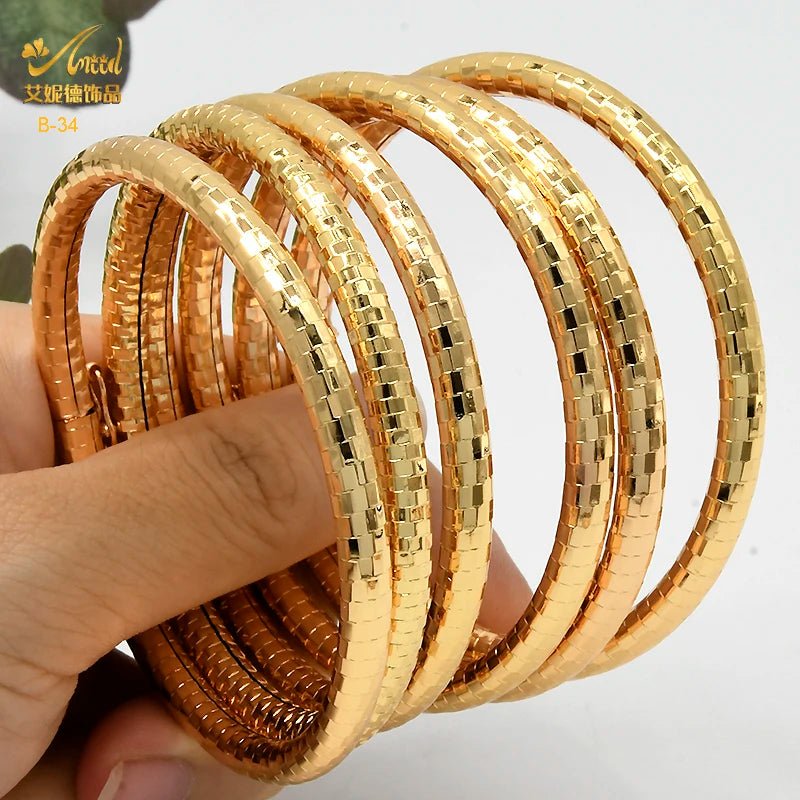 Designer African Bracelet: 24K Gold-Colored Bangles for Women, Luxury Wedding Jewelry - Flexi Africa - Flexi Africa offers Free Delivery Worldwide - Vibrant African traditional clothing showcasing bold prints and intricate designs