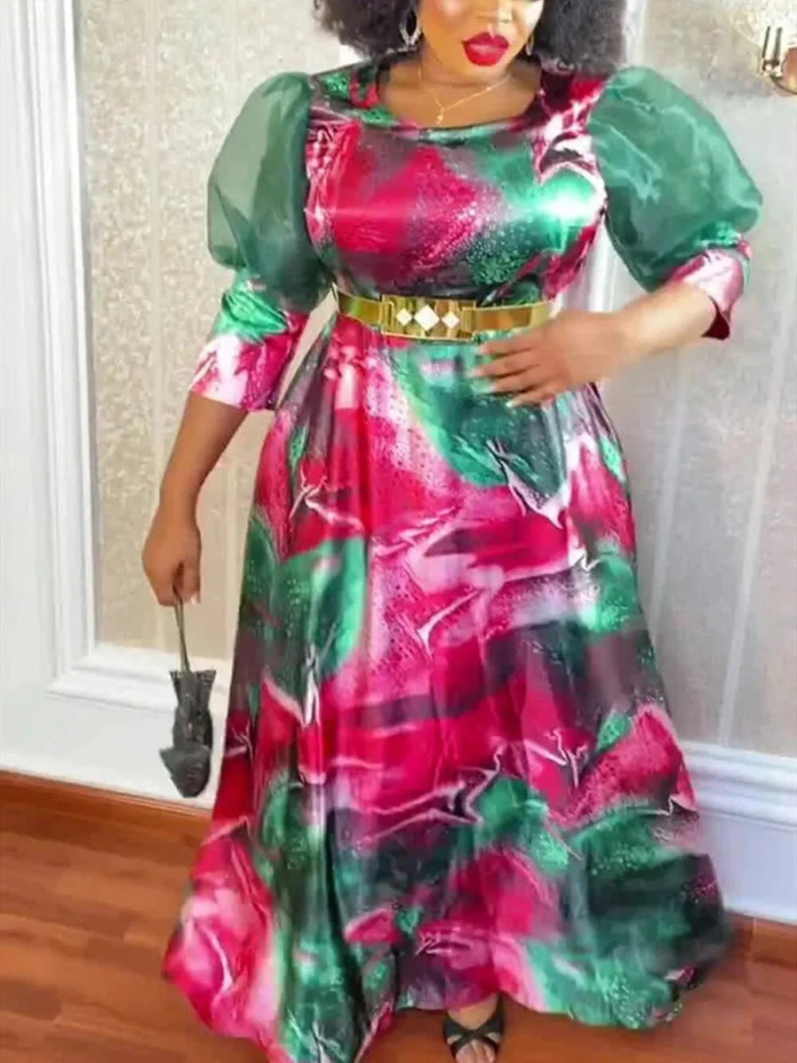 Elegant African Maxi Evening Dresses: Plus - Size Chic in Kaftan Chiffon - Free Delivery Worldwide only at Flexi Africa