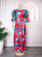 Elegant African Maxi Evening Dresses: Plus - Size Chic in Kaftan Chiffon - Free Delivery Worldwide only at Flexi Africa