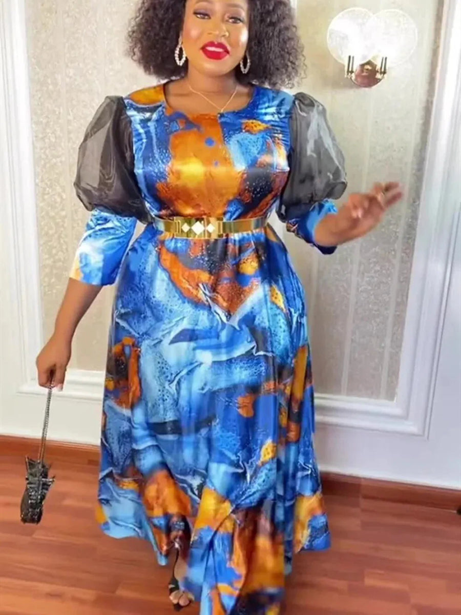 Elegant African Maxi Evening Dresses: Plus - Size Chic in Kaftan Chiffon - Free Delivery Worldwide only at Flexi Africa