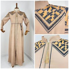 Elegant Allure: Sophisticated Chiffon Robe with Unique Diamond Print, Stylish Collar, and Decorative Tassel Zip Detail - Free Delivery Worldwide only at Flexi Africa