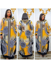 Elegant Chiffon African Robe Longue: Perfect for Traditional Design Enthusiasts - Flexi Africa - Free Delivery Worldwide only at www.flexiafrica.com