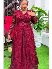 Elegant Maxi Dashiki Lace Wedding Gowns: Plus Size African Party Dresses for Women's Fashion - Flexi Africa - Flexi Africa offers Free Delivery Worldwide - Vibrant African traditional clothing showcasing bold prints and intricate designs