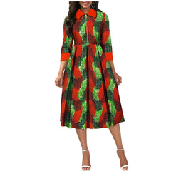 Elegant O Neck A-Line Pleated Dress for Women – Perfect for African Parties, Evening Events, Weddings - Flexi Africa