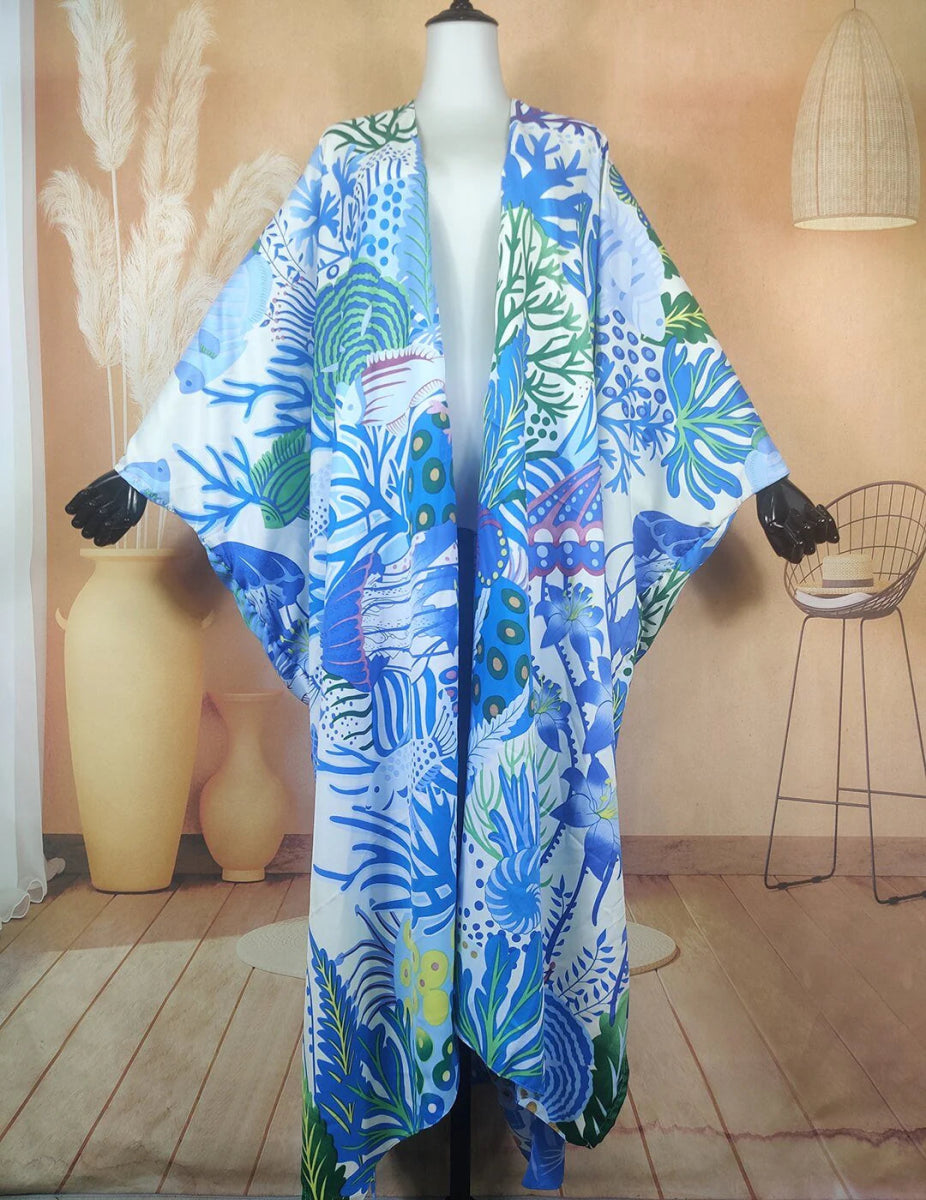 Exquisite African Inspired Beach Cover Up: Printed Patchwork for Women - Free Delivery Worldwide only at Flexi Africa