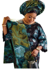 Exquisite Nigerian Fashion: 2.5 Yards of Luxurious 3D Original Sego Gele Ipele Headtie Set - Flexi Africa offers Delivery