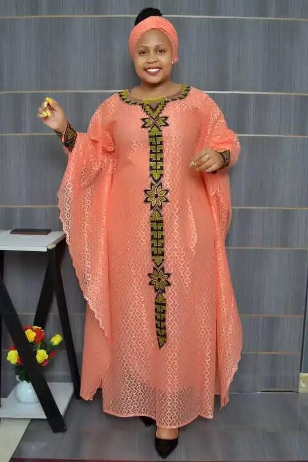 Fashionable African Dresses for Women with Headtie – Muslim Lace Boubou, Dashiki & Ankara Traditional Evening Gown - Free Delivery Worldwide only at Flexi Africa