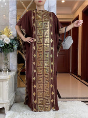 Fashionable African Party Abaya Dress: High - Quality, Comfortable Fabric with Sequin Embroidery for Women - Free Delivery Worldwide only at Flexi Africa