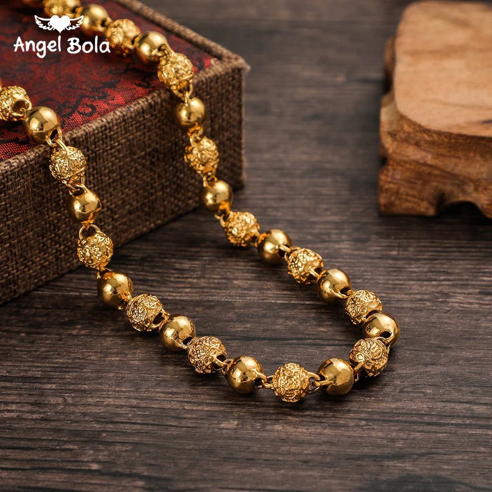 Gold Coin Necklace and Bracelet Jewelry Set for Women & Men – Middle Eastern African Inspired Gift - Free Delivery Worldwide only at Flexi Africa