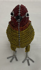 Handmade Beaded Bird Figurine On Wire African Folk Art Finch Statue Gift Idea - Flexi Africa www.flexiafrica.com - FREE POST