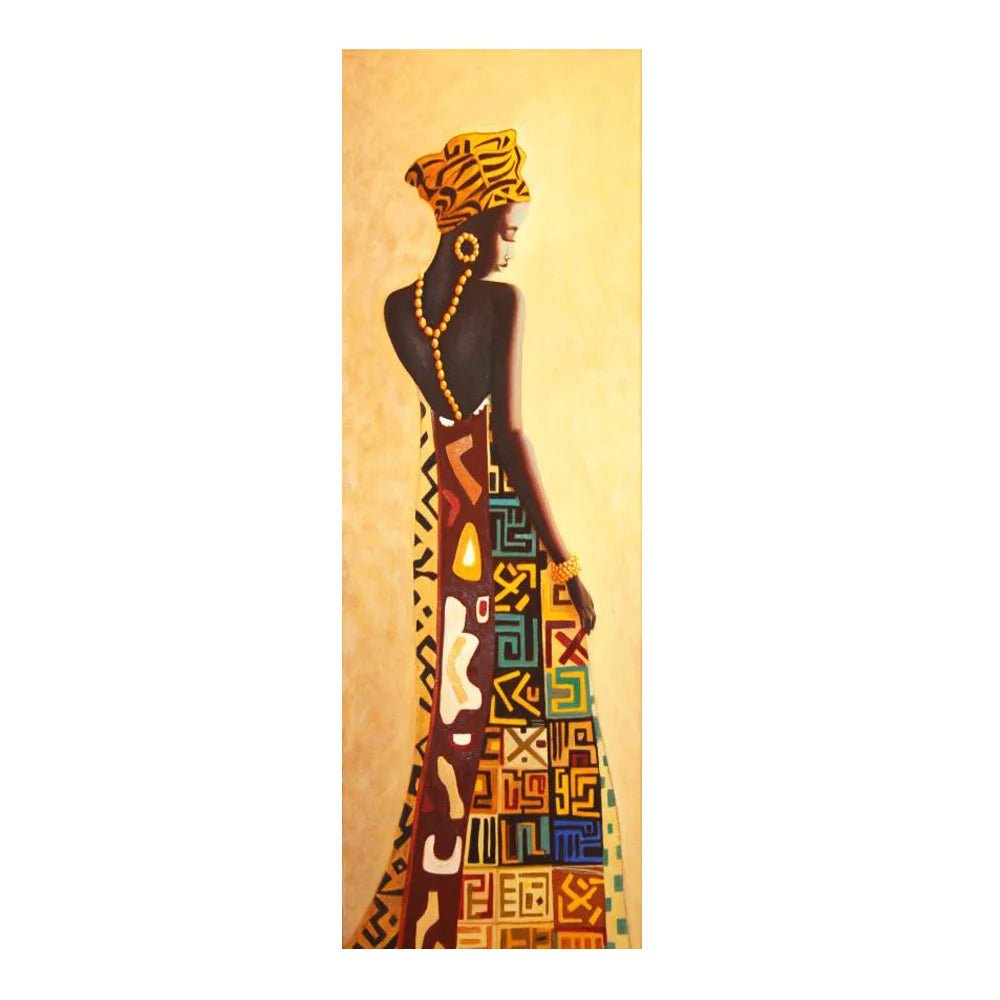 Large Size Portrait African Women Canvas Painting Hanging Posters and Prints Wall Art Pictures Living Room Home Decor (No Frame) - Flexi Africa - Flexi Africa offers Free Delivery Worldwide - Vibrant African traditional clothing showcasing bold prints and intricate designs