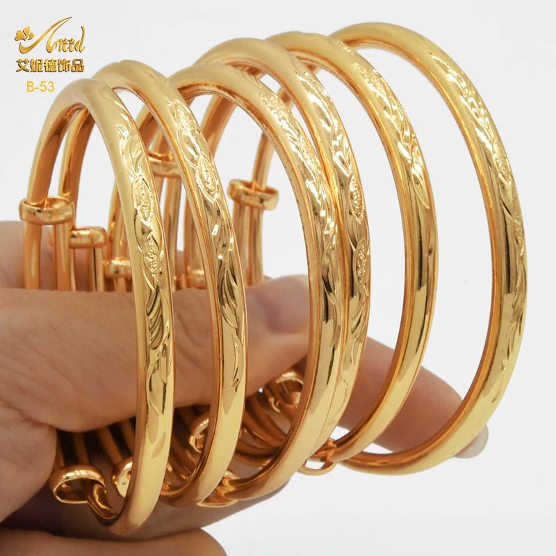 Luxurious African Jewelry: Gold-Toned Copper Bangle Bracelet for Women - Flexi Africa - Free Delivery - www.flexiafrica.com