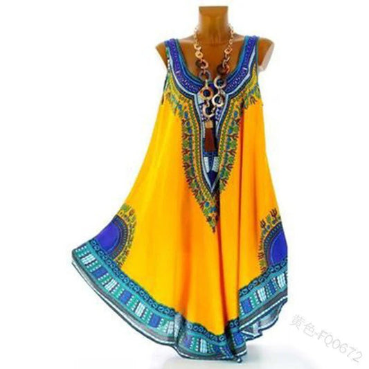 National-Inspired Vest Printed Dress for Women, Celebrating Cultural Elegance and Feminine Allure - Flexi Africa