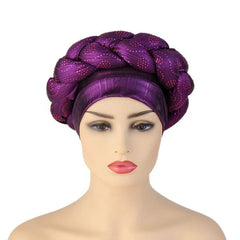 New Ready to Wear African Headtie Diamonds Glitter Women Turban Caps Bonnet Hats Female Autogeles - Flexi Africa - Shipping